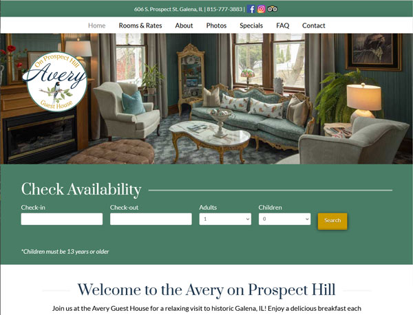 Link to Avery Bed and Breakfast website